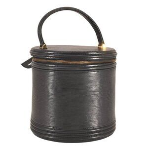 Authenticated 1995 Vintage Louis Vuitton Epi Cannes Cosmetic Hand Bag Purse Blac